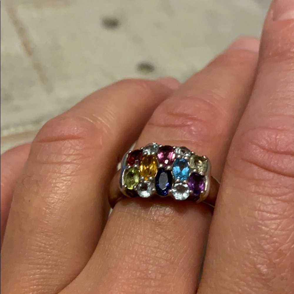 Sterling Multi-Gemstone Party Ring - image 2